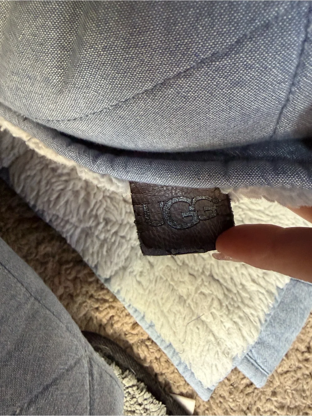 UGG Quilted Throw Blanket in Steel Blue